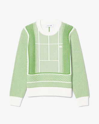 Pullover aus Jacquard mit Tennisplatz-Grafik