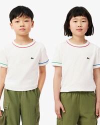 T-Shirt aus Baumwolle mit kontrastierender Einfassung