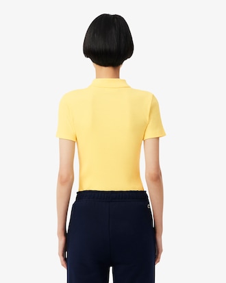 Slim Fit-Polohemd L.12.D aus gerippter Baumwolle