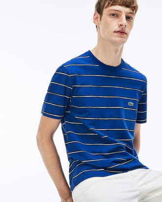 Herren Rundhals T-Shirt mit Aufdruck im Streifendesign