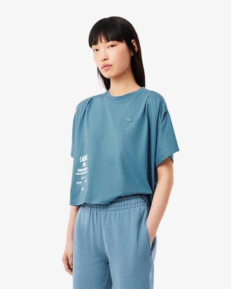 T-Shirt mit Druck und Fledermausärmeln