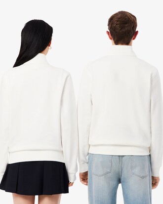 Sweatshirt mit hohem Nacken, Tiefpr&auml;gung und Rei&szlig;verschluss