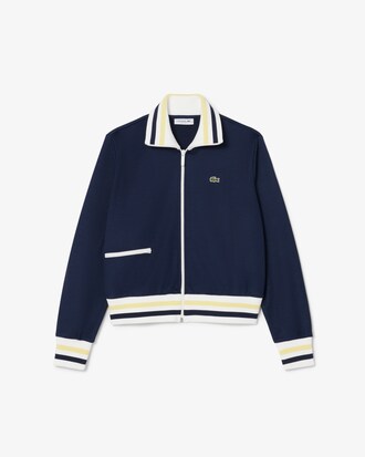 Sweatshirt mit Rei&szlig;verschluss und Streifendetails