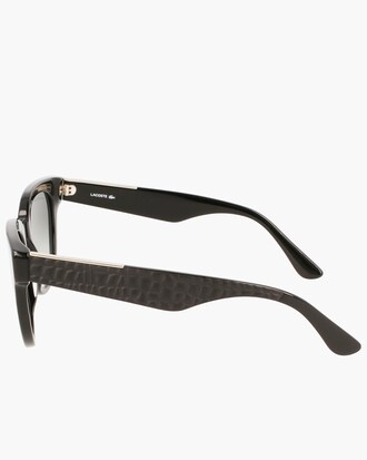 Ovale Acetat-Sonnenbrille mit Kroko-Print