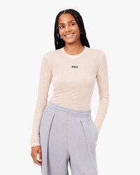 T-Shirt mit Label, Branding und langen &Auml;rmeln