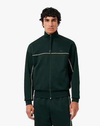 Sweatshirt aus Fleece mit Rei&szlig;verschluss und Satineffekt