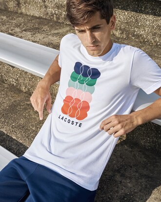 Herren T-Shirt mit Print LACOSTE SPORT French Open Edition