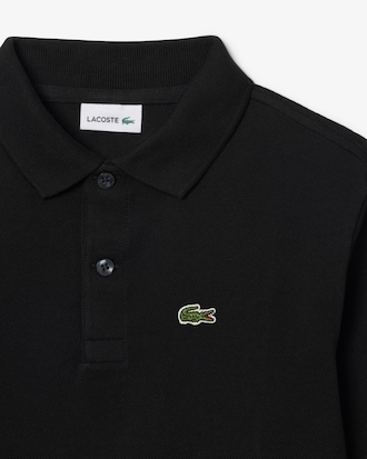 Polohemd aus Petit Piqu&eacute; mit langen &Auml;rmeln