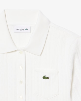 Slim Fit-Polohemd aus Pointelle-Strick