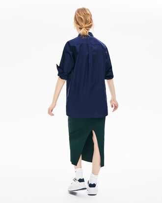Boxy Fit Unisex-Hemd aus Baumwoll-Popeline LACOSTE L!VE
