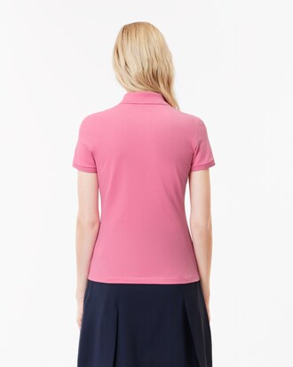 Slim Fit Damen LACOSTE Poloshirt aus Stretch-Baumwoll-Piqué