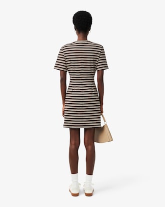Gestreiftes T-Shirt-Kleid aus Baumwolle
