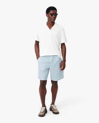 Gestreifte Shorts aus Baumwolle mit Kroko-Print