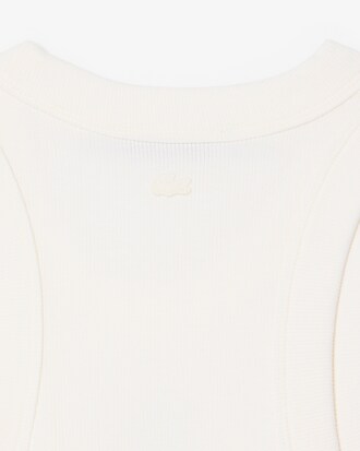 Slim Fit-Tanktop aus Rippstrick mit Badge-Akzent
