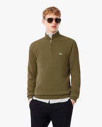 Pullover aus Baumwolle mit Rei&szlig;verschluss und hohem Kragen