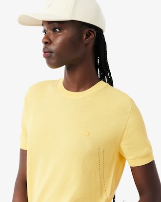 Pullover aus 3D-Strick mit kurzen &Auml;rmeln