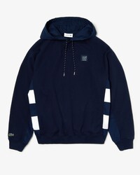 Herren-Sweatshirt mit Kapuze und gestreiften Eins&auml;tzen