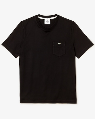Unisex LACOSTE L!VE T-Shirt aus melierter Baumwolle