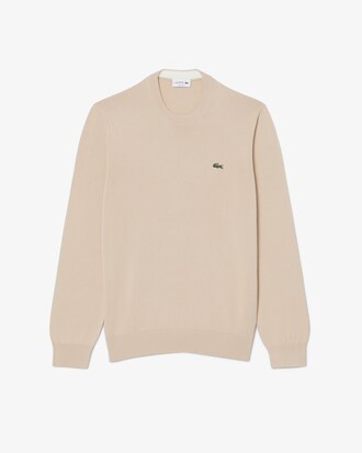 Einfarbiger Pullover aus Baumwolle mit Rundhalsausschnitt