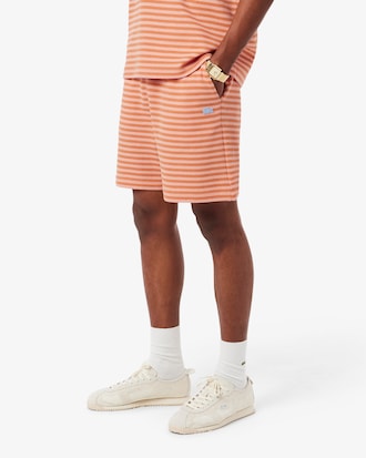 Regular Fit-Shorts aus gestreifter Baumwolle