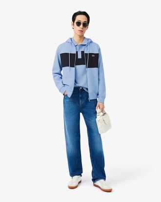 Hoodie mit Rei&szlig;verschluss und Colorblock-Design
