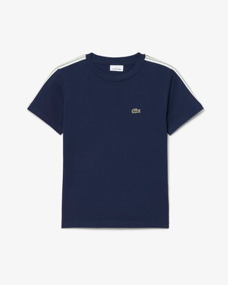 T-Shirt aus gestreifter Baumwolle mit Logo