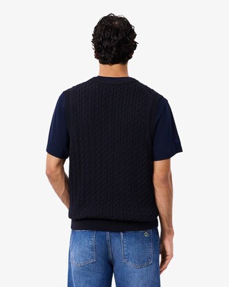 Ärmelloser Pullover aus Baumwollstrick