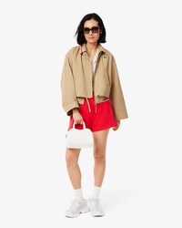 Oversized-Jacke aus Twill mit Logo-Polokragen