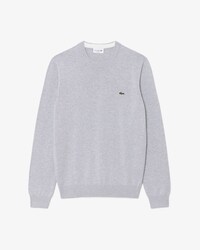 Einfarbiger Pullover aus Baumwolle mit Rundhalsausschnitt