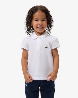 Polohemd aus Mini Piqu&eacute; mit gewelltem Kragen