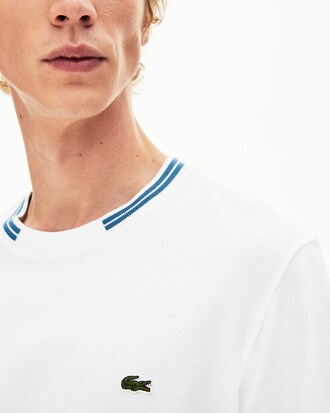 Herren Baumwoll-T-Shirt mit Kontrast-Streifen