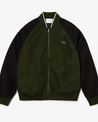 Herren-Bomberjacke aus leichter Baumwolle mit Oberfl&auml;chenstruktur