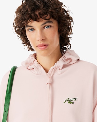 Hoodie aus Fleece mit Badge-Akzent