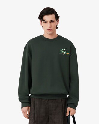 Sweatshirt Runway aus Satin mit blumigem Krokodil