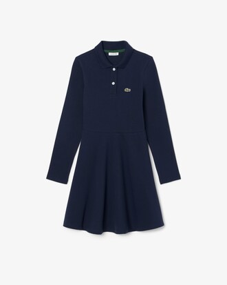 Polokleid aus Stretch-Piqu&eacute; mit langen &Auml;rmeln