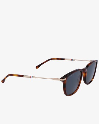 Dreifarbige, rechteckige Acetat-Sonnenbrille