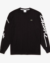 Unisex LACOSTE LIVE T-Shirt mit Signatur-Print