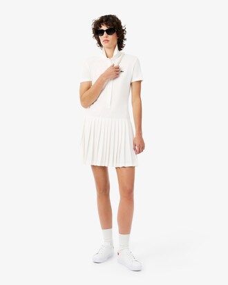 Polokleid aus Stretch-Piqu&eacute; mit Falten