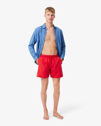 Halblange, einfarbige Badehose