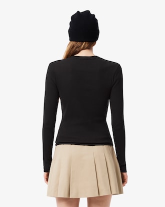 Slim Fit-T-Shirt aus gerippter Baumwolle