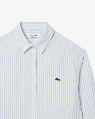 Gestreiftes Oversized-Hemd aus Leinen