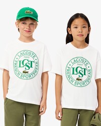 T-Shirt aus Baumwolle mit Kontrast-Badge