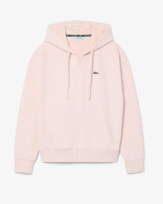 Hoodie aus Piqu&eacute; mit Rei&szlig;verschluss