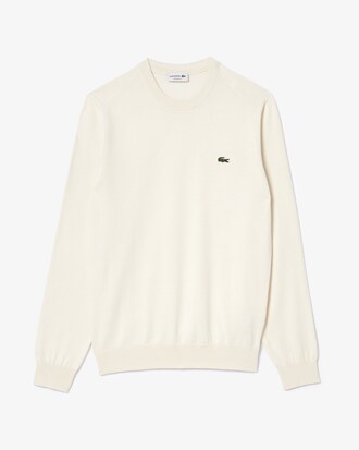 Einfarbiger Pullover aus Baumwolle mit Rundhalsausschnitt