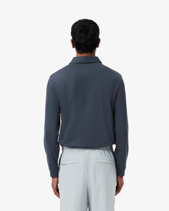 Regular Fit Commuter-Polohemd mit langen &Auml;rmeln