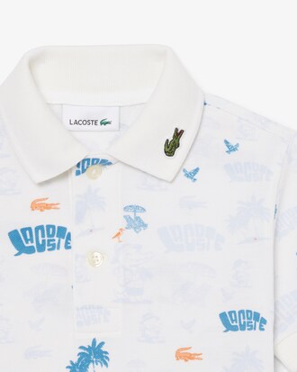 Polohemd aus Mini Piqu&eacute; mit Print