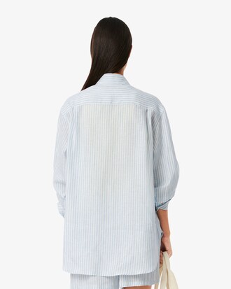 Gestreiftes Oversized-Hemd aus Leinen