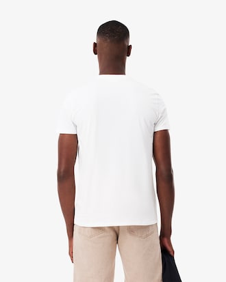 T-Shirt aus leichter Pima-Baumwolle mit V-Ausschnitt