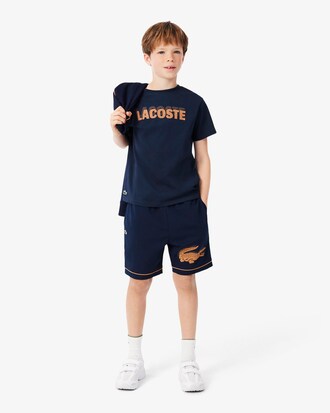 Gestreifte Sportshorts aus Frottee