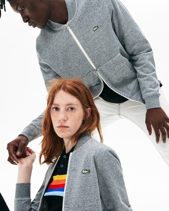 Unisex-Sweatshirt aus Fleece mit Bomberkragen LACOSTE L!VE